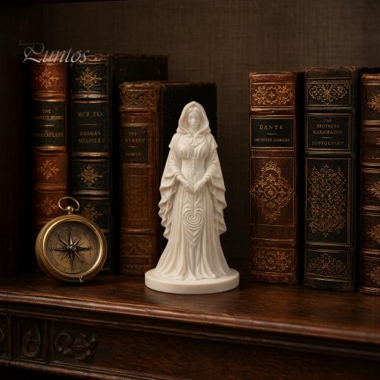 Like-minded Friend Gifts 3D Printed Witch Statue, European Style Mysterious Figurine with Fine Gothic Desk Accessory Texture & Stable Base,