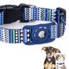 masamilk AirTag Compatible Dog Cat and Dog Pet AirTag Compatible Case Bohemian Collar, Collar, Tracking, Supplies, (M, Blue)