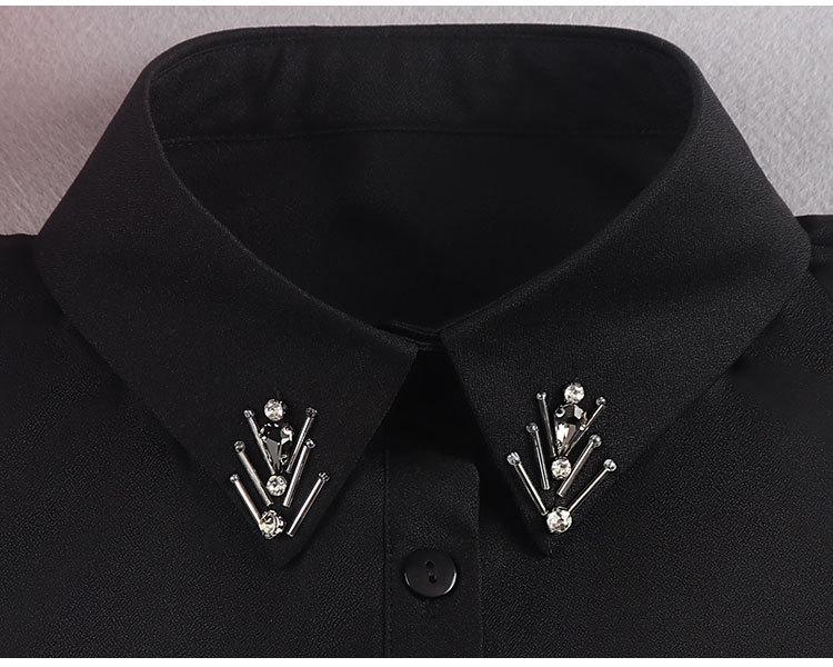 Versatile Women's White Beaded Detachable Shirt Collar for Sweaters – Autumn and Winter Accessory