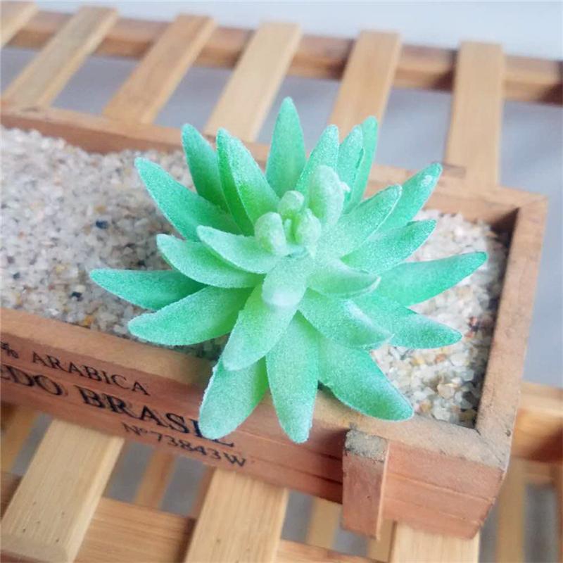1 Pc Artificial Simulation Flower Head Mini Flocked Lotus Succulent Plant DIY Landscape Home Garden Decoration