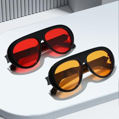 Vintage Thick Frame Aviator Sunglasses Double Bridge Frame Y2K Trend Streetwear Outdoor Driving Beach Fashion Sun Glasses Unisex