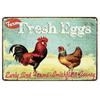 Mfoever Chicken Egg Shabby Chic Poste Tin Signs Metal Plate Farm Fresh Eggs Metal Tinplate Sign Poster xcm