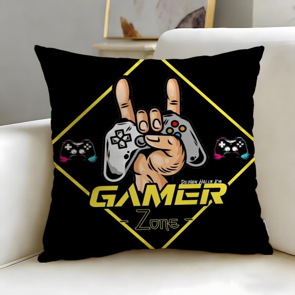 game Colorful Graffiti Game Gamepad Cushion Cover Soft  EasyWash Pillow Case  Versatile for Couch Bed Travel and Office