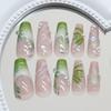 Green Cool Three-dimensional Vine Gradual Change French Pearl Gentle Temperament Fashion Ins Wind Removable Nail Art Piece 24
