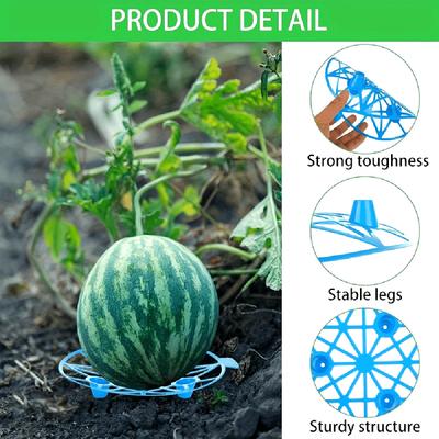 5/10pcs Durable Blue Plastic Watermelon Support Trays Anti-Rot for Garden & Farm Fruit Display Ideal for Melons
