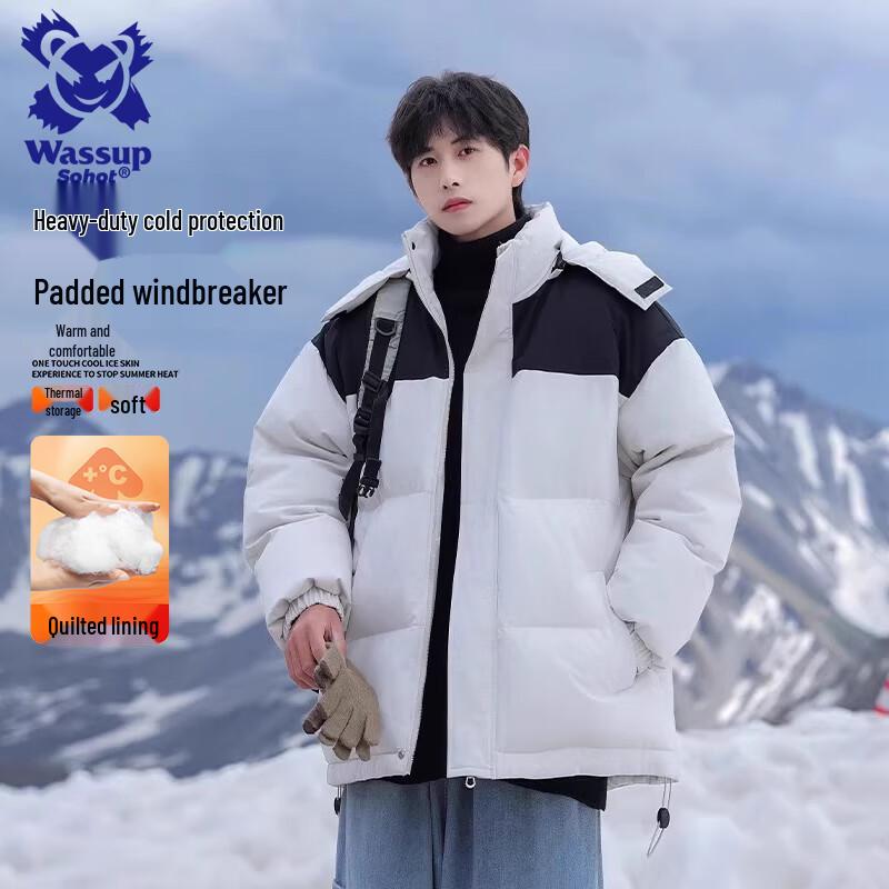 

Wassup Sohot Мужская пуховая куртка с капюшоном 3XL