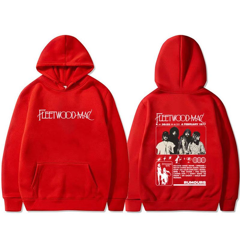Rock Band Fleetwood Mac Rumours Grafik Hoodie Stevie Nicks Sweatshirt Herren Damen Lässig Fleece Baumwolle Übergroße Pullover Hoodies
