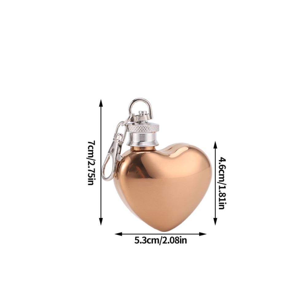 Портативная фляжка в форме сердца 1 унция/30 мл Карманная Утечестойкая Мини-фляжка Легкая Элегантная Фляжка-брелок Подарки