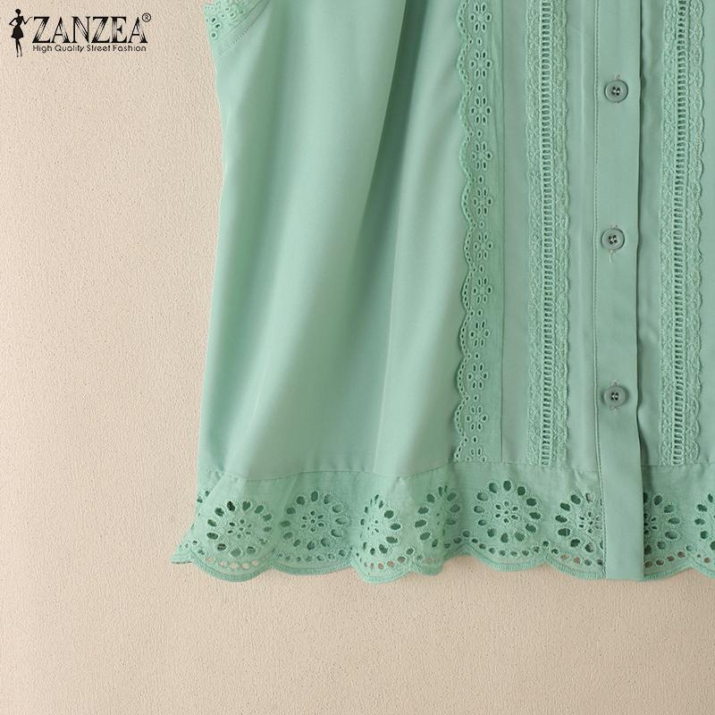 ZANZEA Damen Lässige Rundhals Aushöhlen Sommer Ärmellose Tanktops