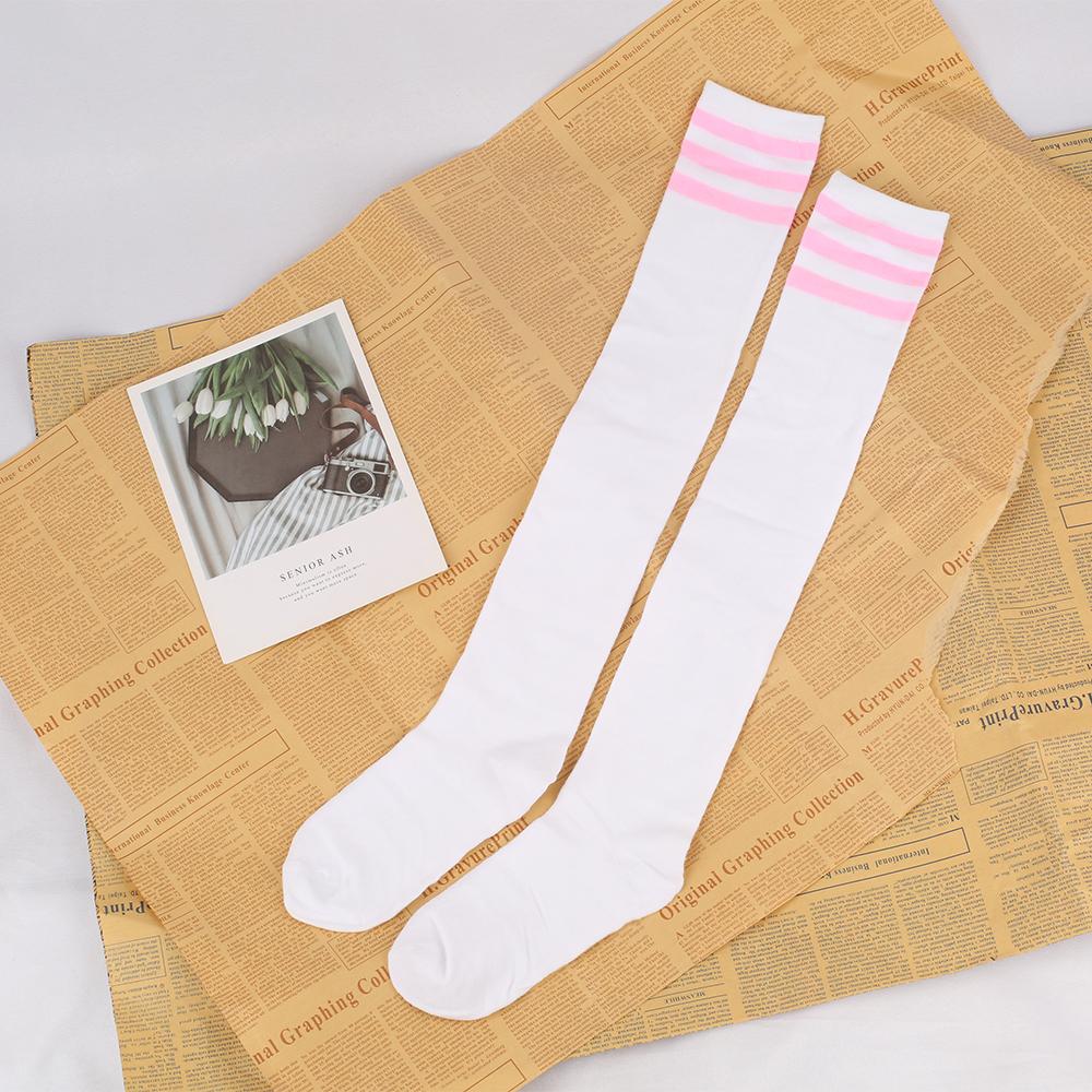 Long Socks With Three Stripes And Over The Knee College Style Performance Dance Women's Pressure Cotton Stocking