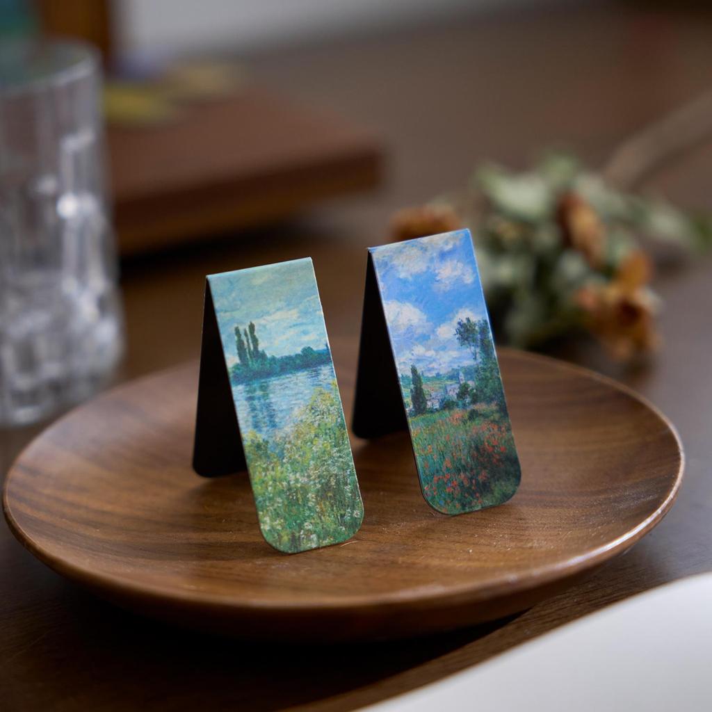 4pcs Retro Painting Magnetic Bookmarks Pack for Books Monet Mucha Gallery Page Clips Book Marker Unique Reading Gift