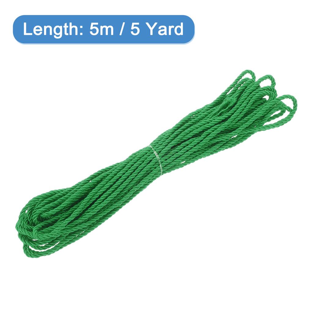Uxcell Twisted Cord Trim 5 Yard 3mm 3-Ply Twine Braided Rope Shiny Thread String for Craft Gift Bag Curtain Christmas Decor