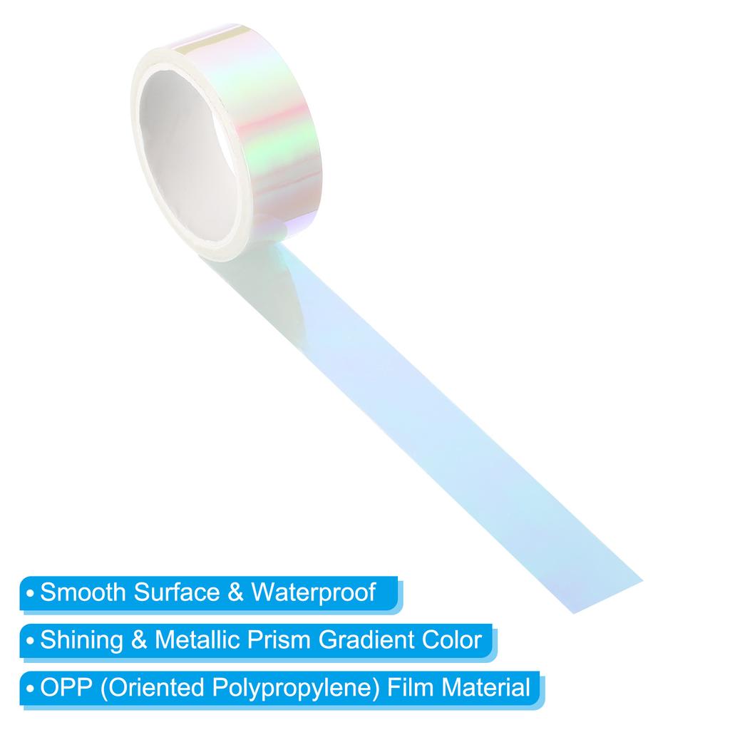 3/12Rolls 15mmx5m Metalized Tape Self Adhesive Holographic Foil Mirror Metallic Masking Sticker Tapes for DIY Art Craft Wrapping