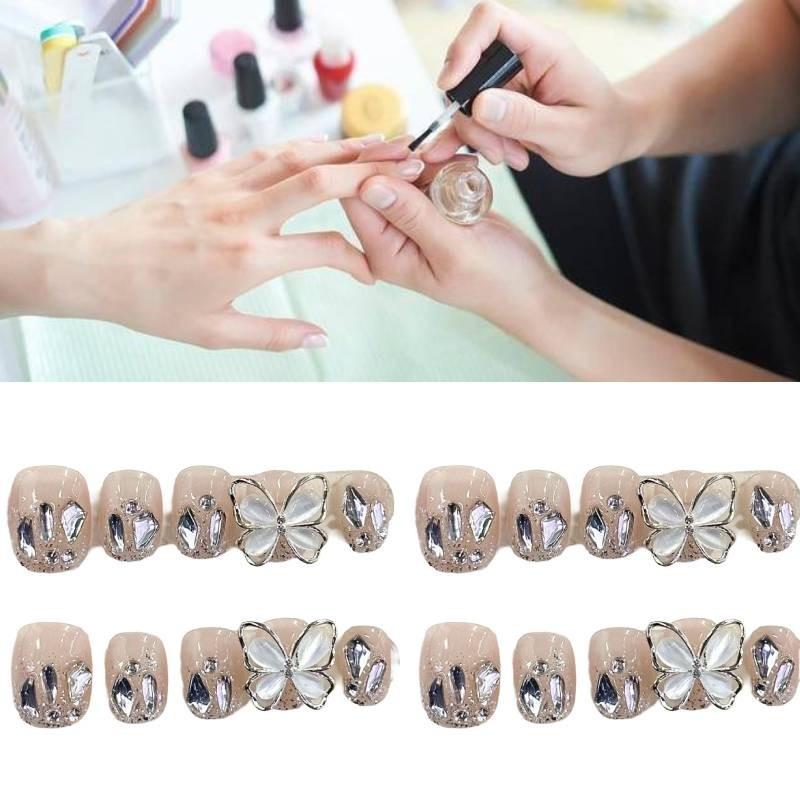 High-quality Handmade Nail Stickers With Sparkling Gemstones For Ladies