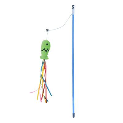 Funny Cat Stick Colored Mint Fish Type Pet Interactive Playing Toy For Cats Teaser Kitten Fishing Rod Wand Toy Dropshipping