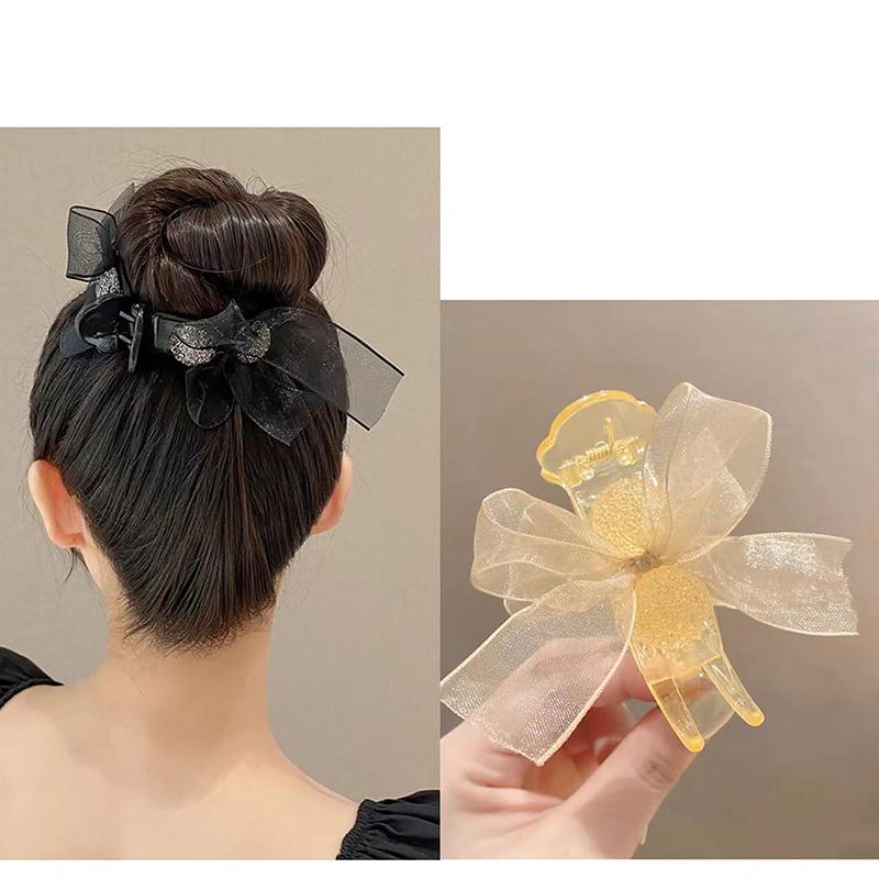 Large Bowknot Hair Claws Clip Shark Claw Hair Clips Solid Bow Hairpin Barrettes For Ponytail Women Hair Accessories Headband
