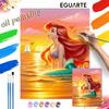 Little Mermaid Sunset Ocean Oil Paint Hand Painting Art Kit. Home Decor Gift