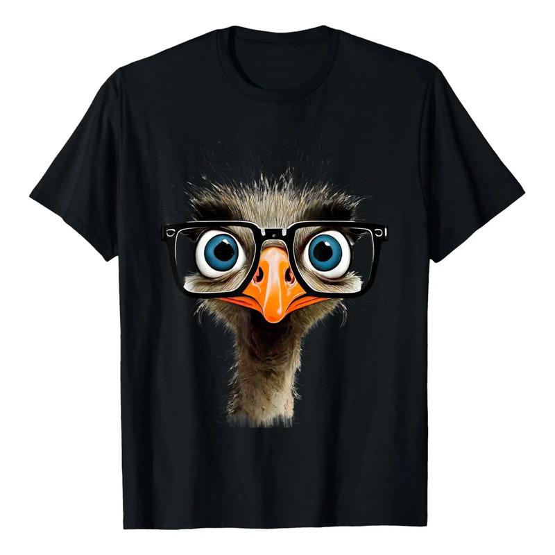 Divertida Camiseta Con Forma De Avestruz Con Gafas Y Animale S
