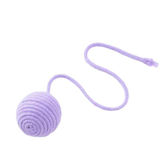 

Cotton String Ball Teething Toy Built-in Sand Rattle Interactive Rope Toy Bite-Resistant Tooth Grinding Cat Play Toy for Pet A фіолетовий