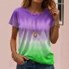 Summer Round Neck 3D Gradient Print T-shirts Fashionable Casual Short Sleeved Women's T-shirts
