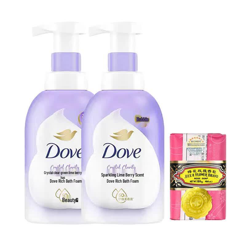 Набор: Пена для душа Dove Лайм и Ягода и Мыло Роза