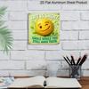 2D Flat- 1pc Vintage Square Aluminum Sign with A Smiling Tooth Theme and Winking Expression, Decorating Hallways and Living Rooms
