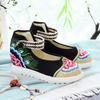 Big white sole, high heels, single shoes, spring mother shoes embroidered cloth shoes women's shoes, ethnic style leisure shoes