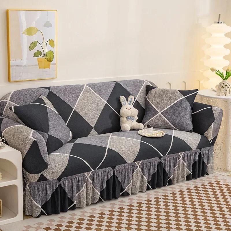 Elastischer Sofabezug für Wohnzimmer, bedruckter Sofabezug, L-förmiger Sofabezug, Möbelschutzbezug, Schlafzimmer, Heimdekoration, Couchbezug