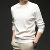 2025 Men's Autumn/Winter Thick Knit Sweater: Round Neck, Solid Color, 420g Warm Base Layer for Middle-Aged & Young Men