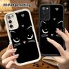 Phone Case: 2D Flat Samsung Galaxy A34 A35 M05 M06 S20 S22 S21 FE Plus 5G Protective Case, Simple Little Black Cat, Perfect Christmas and Halloween Ho