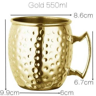 1PCS Cocktail Cup 550ml Hammered Copper Plated Moscow Mule Mug - Beer/Coffee Cup for Enhanced Flavor Experience Tazas Bar Tool