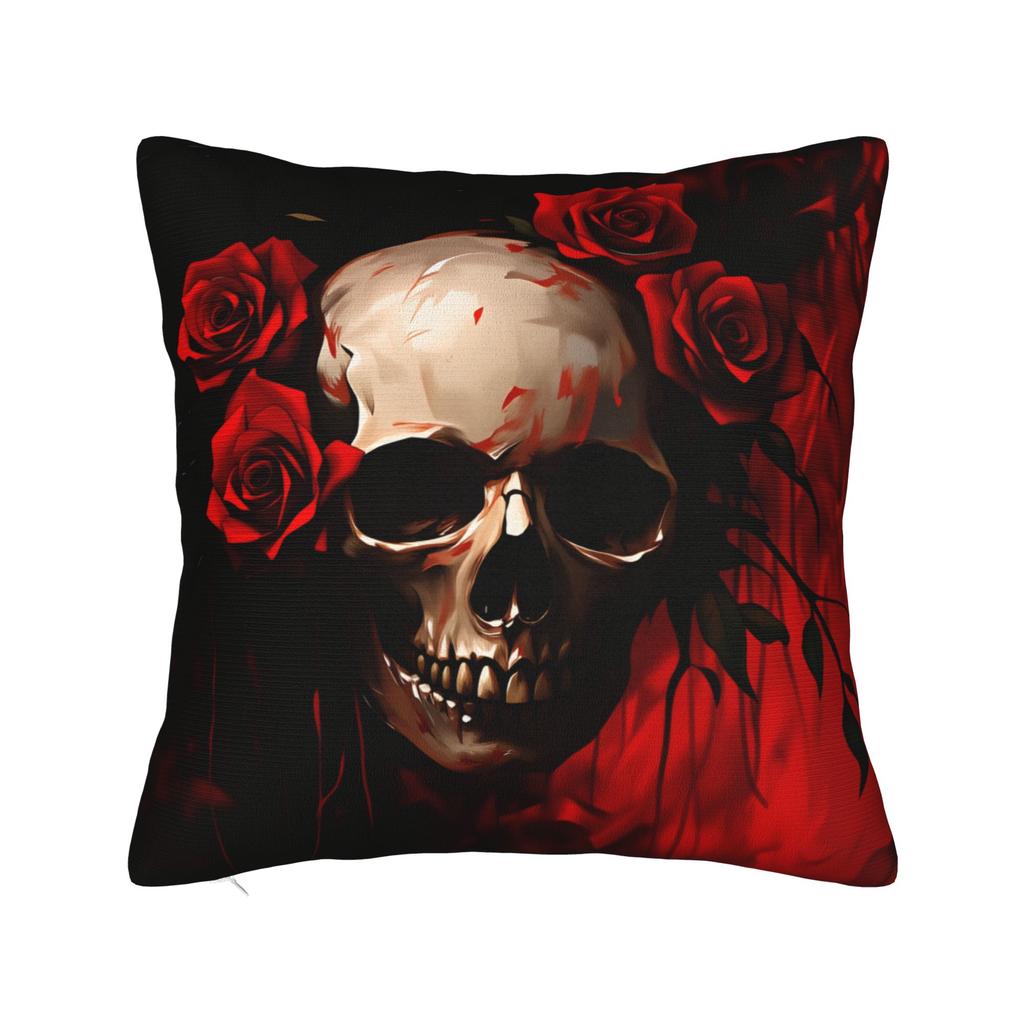 Pillow Cover Edgy Skull Rose Morden Pillow Case For Sofa Bedroom Home Decor Pillowcases