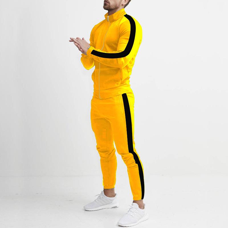 Autumn and Winter Casual Men's Sports Suit Color Matching Men's Clothing