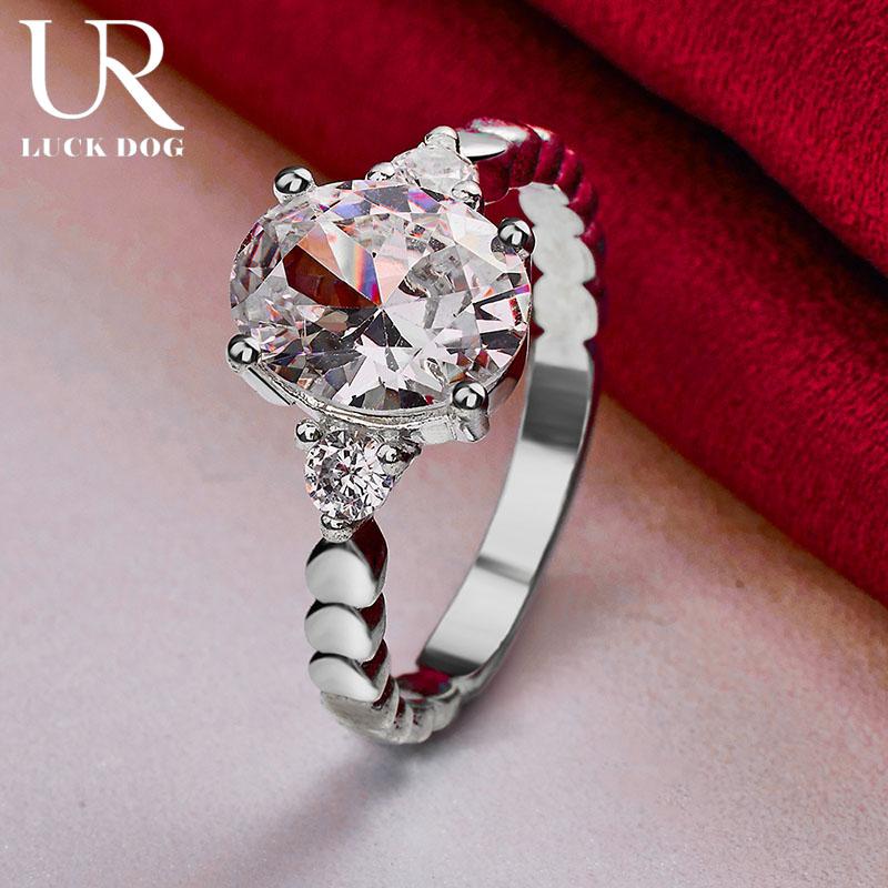 925 Sterling Silver AAA Zirkonový prsten Módní svatební šperky