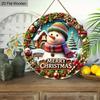 Weihnachtsdekorationsschild, hängende Innendekorationen, 2D flache Holzprodukte mit Schneemannmuster, Weihnachtsgeschenke für Freunde und Familie