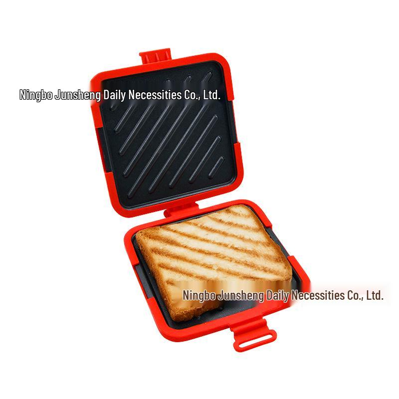 All-in-One Microwave Oven & Breakfast Maker: Sandwich, Bread, Sausage, Chicken Wings 16x14x3 cm красный
