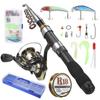 Fishing Rod and Reel Combos Telescopic Fishing Pole with Reel Combo Kit Fishing Line Lures Hooks S Set Fishing Accessories with Tackle