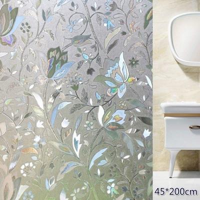 Home Decor 45cmx200cm Resuable Pvc Window Sticker Glass Film Privacy Self Adhesive  Bathroom