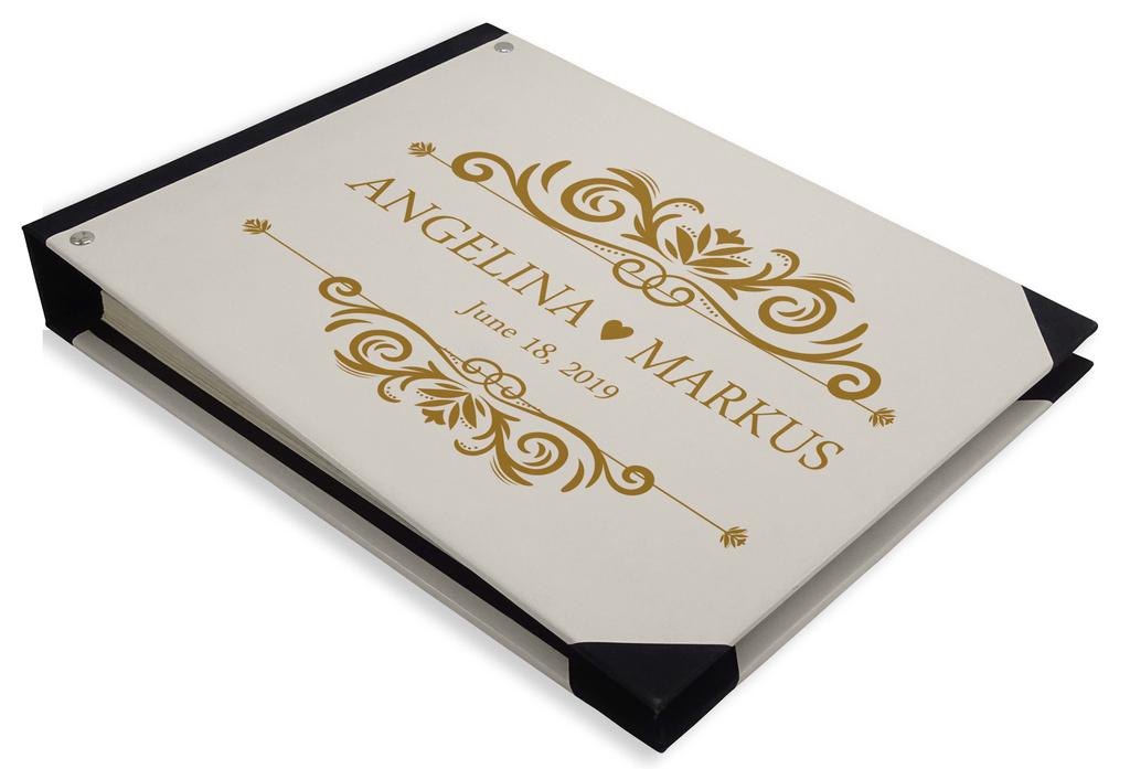 Darling Souvenir Blue Floral & Geometric Hardbound Cover Printed Anniversary Wedding Guestbook Scrap Book-7 X 9