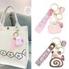 Llavero de Joyería de Rollo de Pastel de Gato de Dibujos Animados Llaveros Colgante Chic de Rollo de Pastel de Gato Llavero para Bolso Cartera