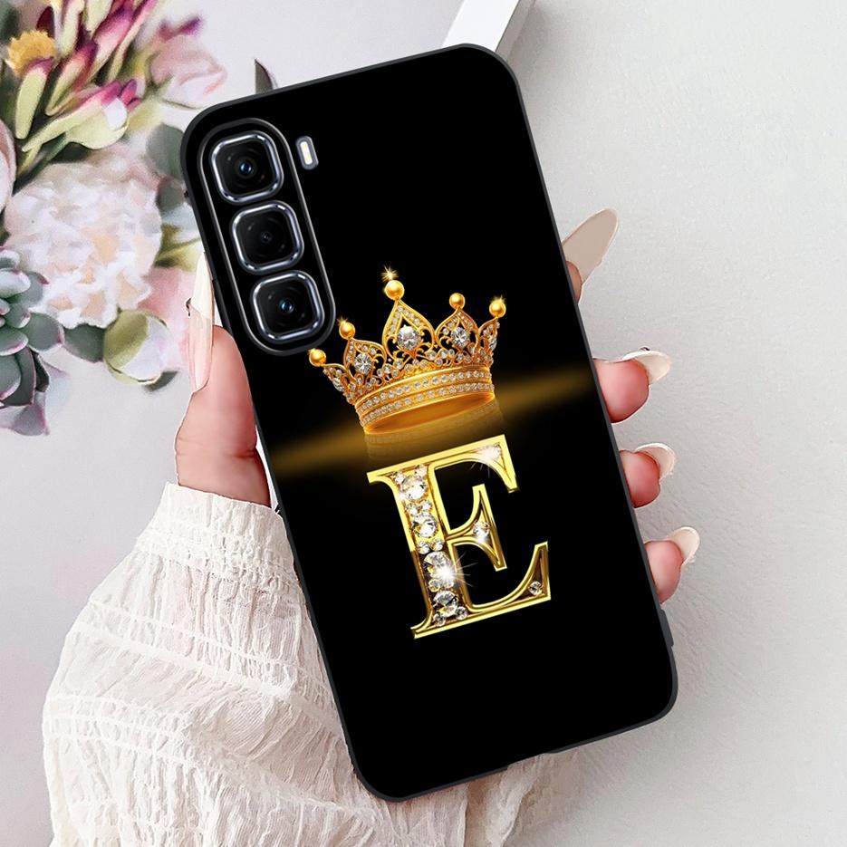 For Infinix Hot 50 Pro Plus Case X6880 New Crown Letters Cover Soft Slim Phone Case For Infinix Hot 50 Pro Hot50 4G Fundas Coque