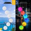 Dimmable Solar Wind Chimes Solar Powered Crystal Ball New LED Light  Outdoor