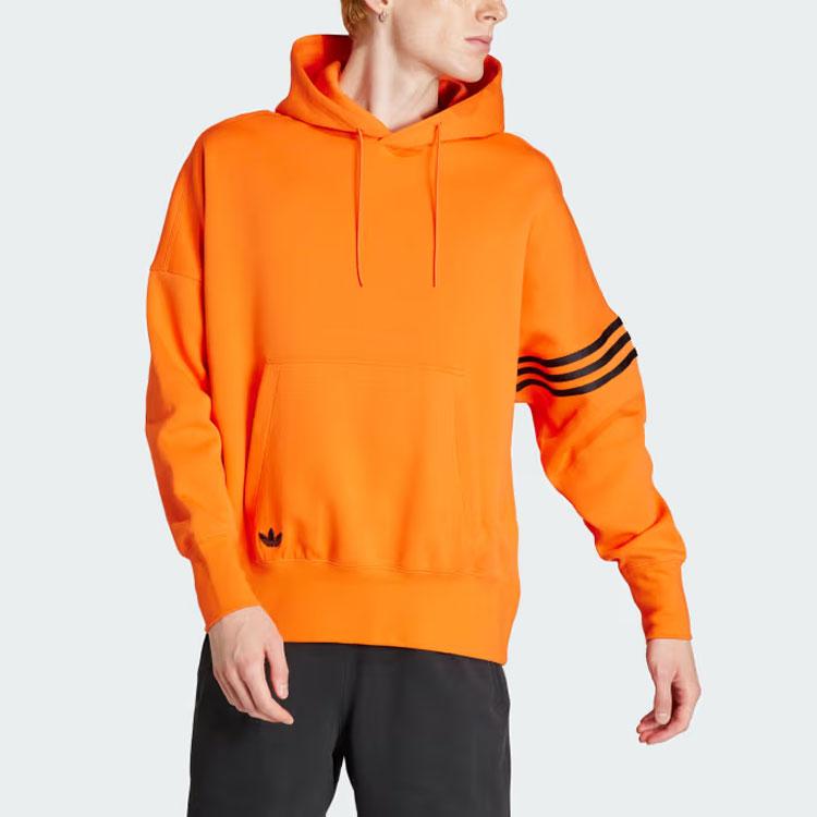 Adidas Originals Adicolor Neuclassics Hoodie Three Stripes Color Block Long Sleeve Sweatshirt Men Hoodies Orange IL2512