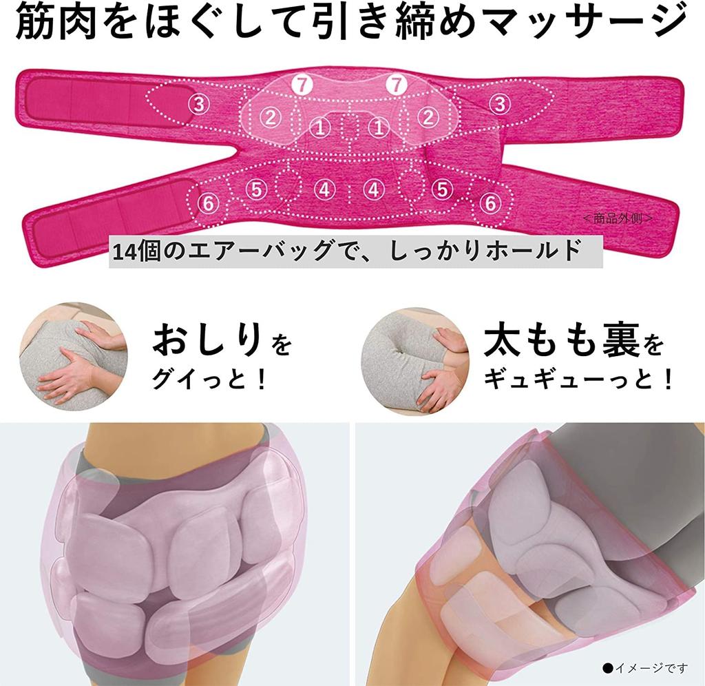 Panasonic Air Massager Pelvic Buttocks Reflex 4 Course Tightening Cordless Black EW-RA79-K