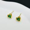 Emerald Love Heart Necklace & Bracelet Set - European American Fashion