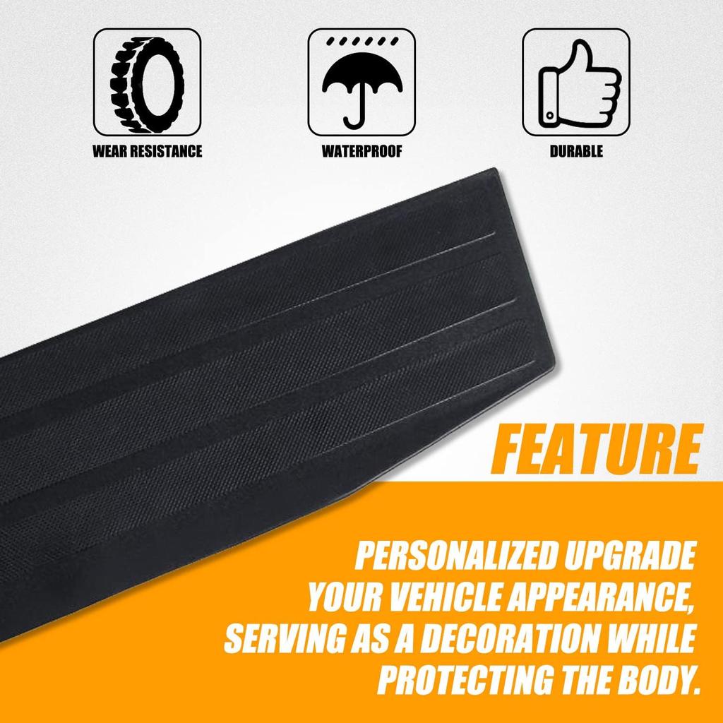 RANSOTO Tailgate Molding Trim Compatible With 2017- Ford F250 F350 F-250 F-350 Super Duty Flexible Flex Step Rear Center Truck Spoiler Protector
