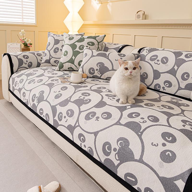 Chenier Sofa Cushion Universal In All Seasons, Non-Slip Seat Cushion New Straight Row Anti-Cat Scratch Sofa Cover Cover Cloth