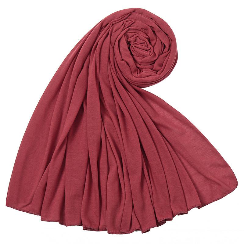 Eenvoudige Katoenen Jersey Hijab Stretch Sjaal Dames Moslim Sjaal Grote Maat Lange Sjaal Mode Ramadan Hoofdband Turban 180*80Cm