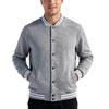 Men's Striped Color-Block Zip-up Baseball Jacket with Collar