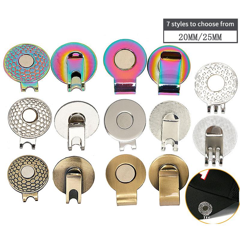 1Pcs 25Mm Golf Hat Clip Golf Mark Round Coin Metal Hardware Magnetic Hat Clip Golf Accessories